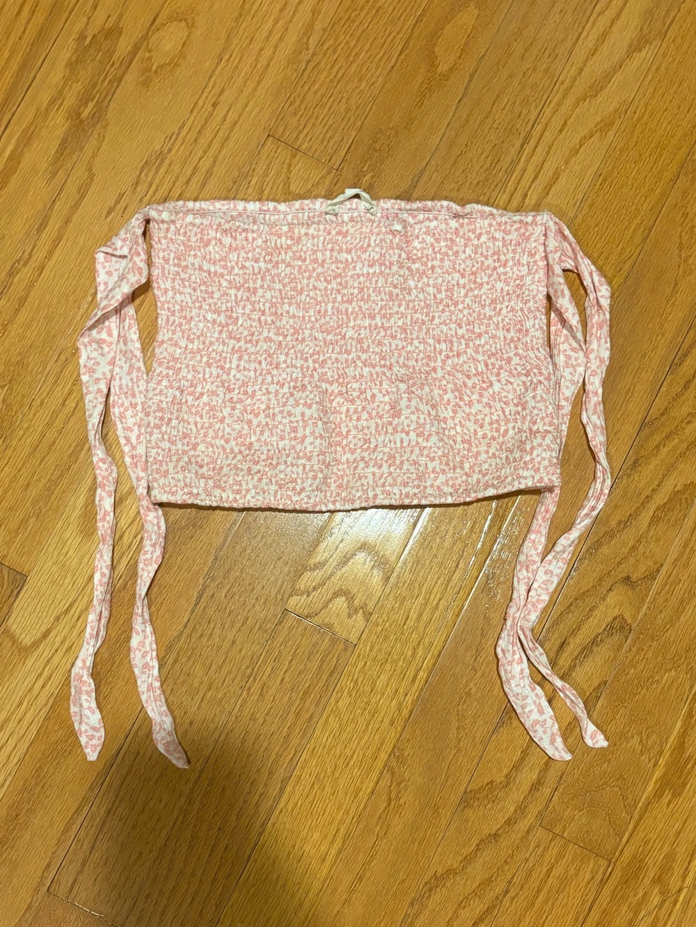 Honey Punch Pink Ditsy Floral Tie-Back Crop Top